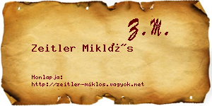 Zeitler Miklós névjegykártya